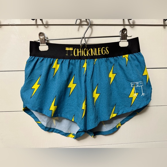 Chicknlegs Chicken Legs Running Shorts Liner Womens Size Medium Lightening Bolts - Picture 1 of 3